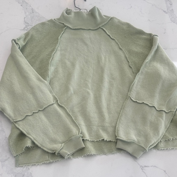 American Eagle Outfitters Tops - America Eagle Sage Green Mock Neck Sweater